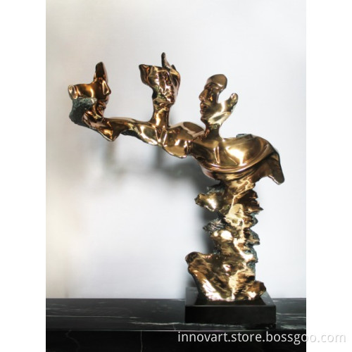 high glossing plated sculpture,electroplated sculpture in resin